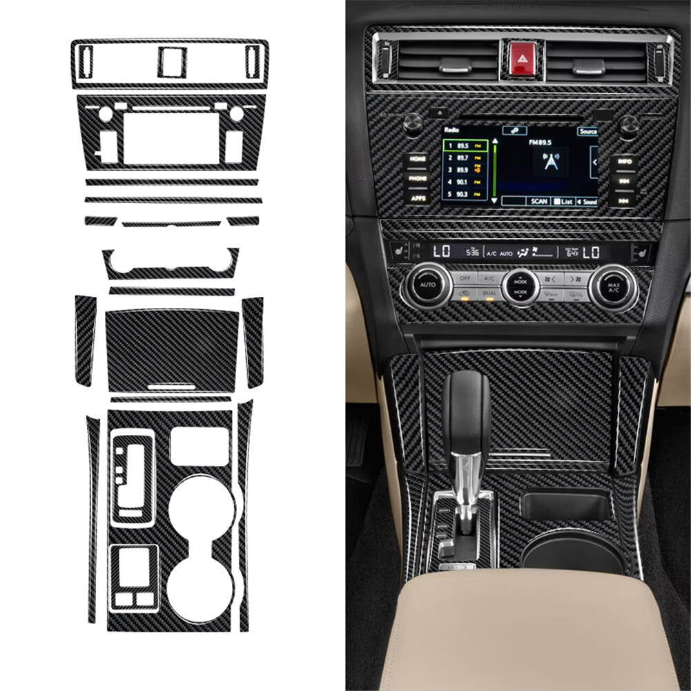 21X Carbon Fiber Center Console Cover Trim for Subaru Outback Legacy 2015-2017