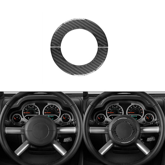 Carbon Fiber Steering Wheel Outer Ring Cover Trim for Jeep for Wrangler 2007-2010