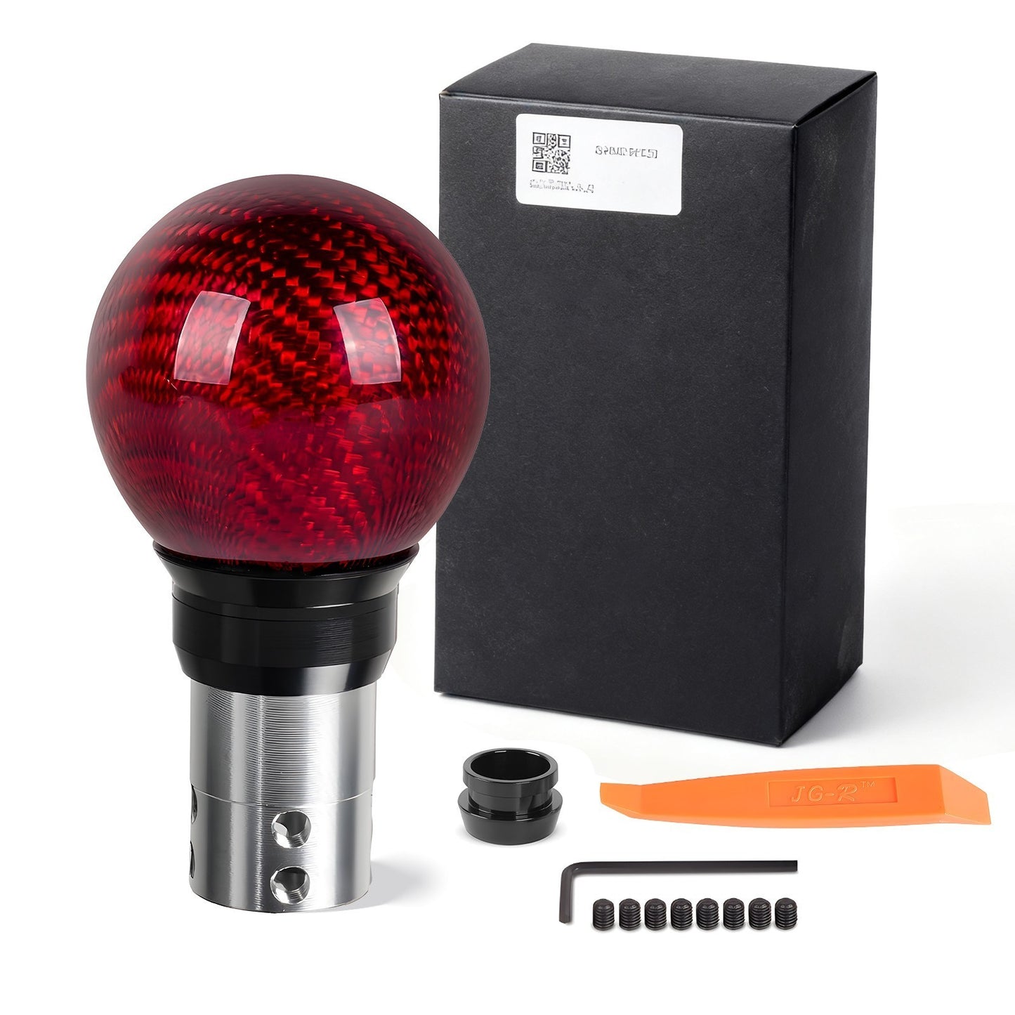 Carbon Fiber Automatic AT MT Car Gear Shift Knob Shifter Push Button Press Style