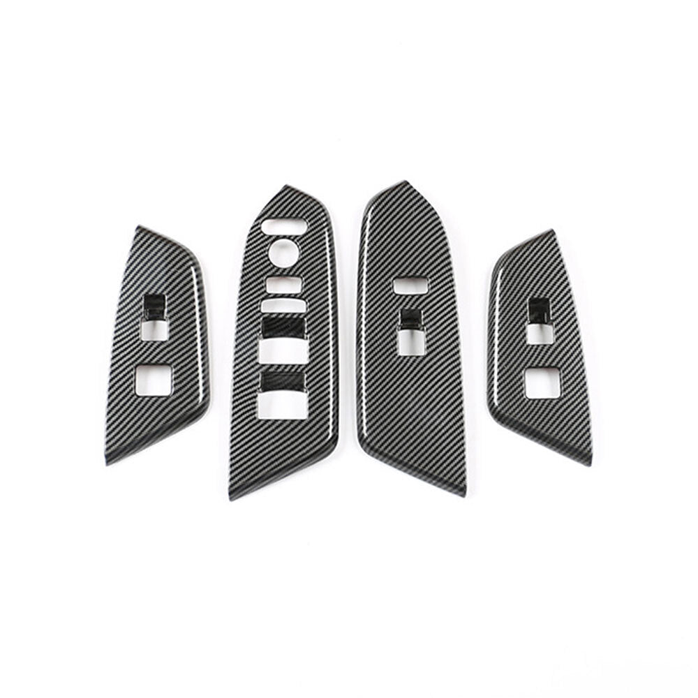 4x for Honda CRV CR-V 2017-2021 Carbon Fiber Color Door Armrest Panel Trim Cover