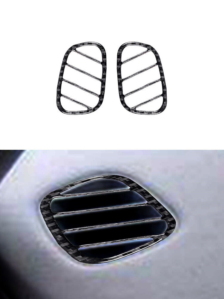 2x Carbon Fiber Dashboard Air Wind Trim for Jaguar XF 2009-2011