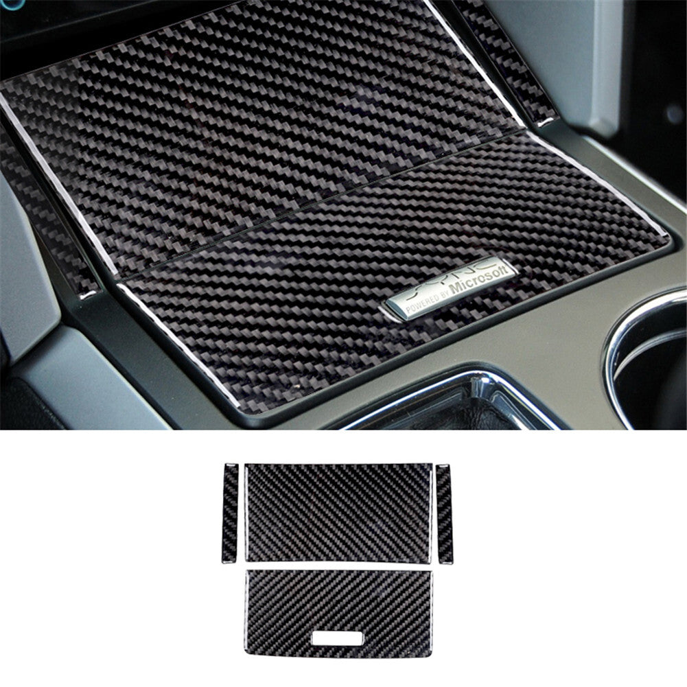 4Pcs Carbon Fiber Central Console Gear Panel Trim for Ford Explorer 2011-2014