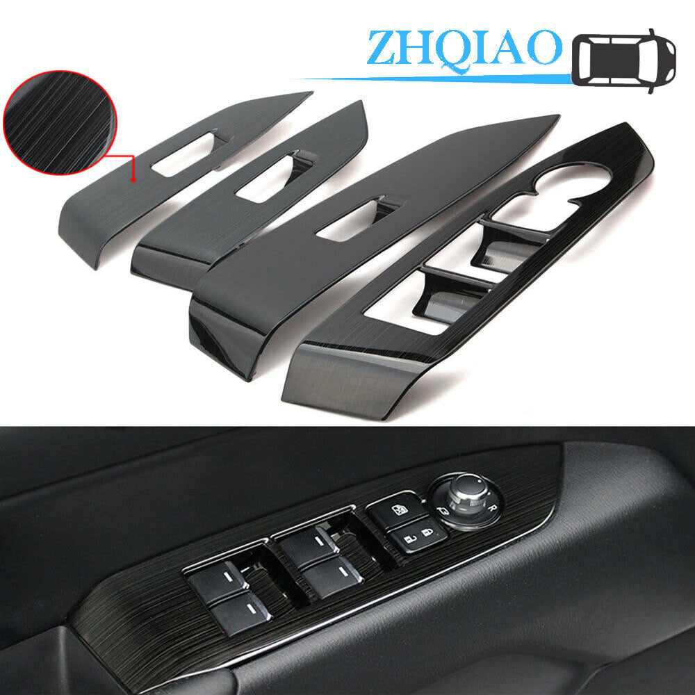Black Titanium Window Lift Switch Panel Cover Trim Fits for Mazda CX-5 2017-2018