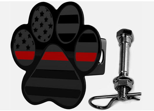 Car mount plug cap tow receiver 2.5 inch dog paw pin bolt black and red  for ford