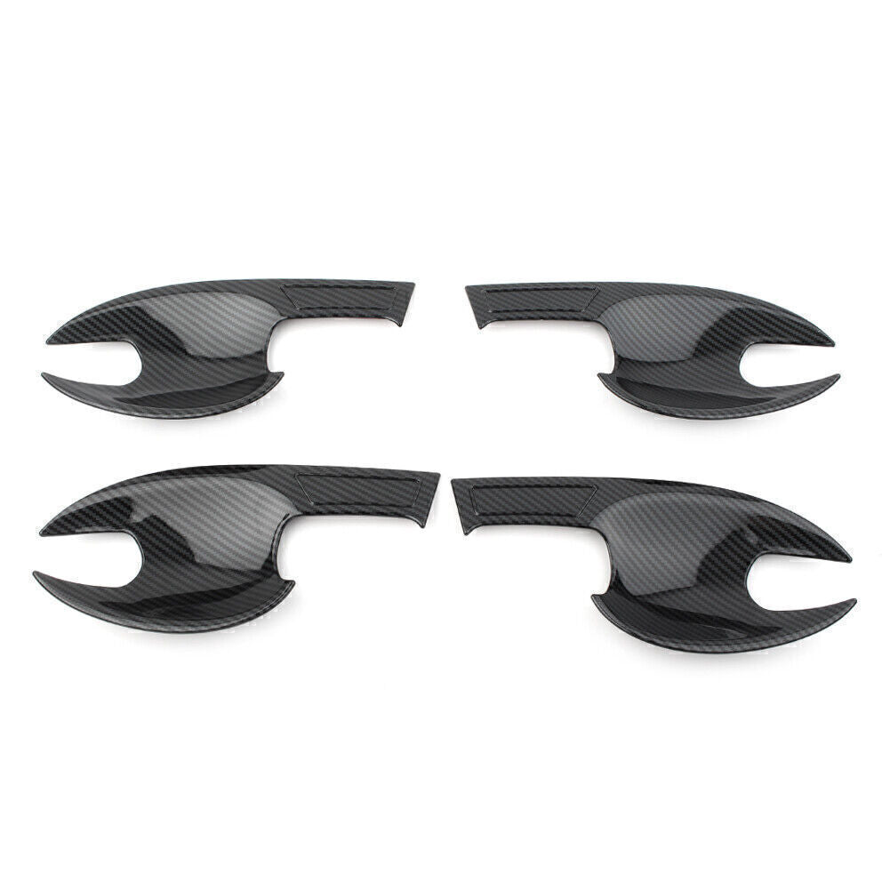 4PCS Carbon Fiber Door Handle Bowl Cover Trim ABS for Mazda CX-5 CX5 2017-2020