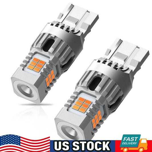 AUXITO 7440 Canbus LED turn signal light W21W bulb, amber no-load resistor