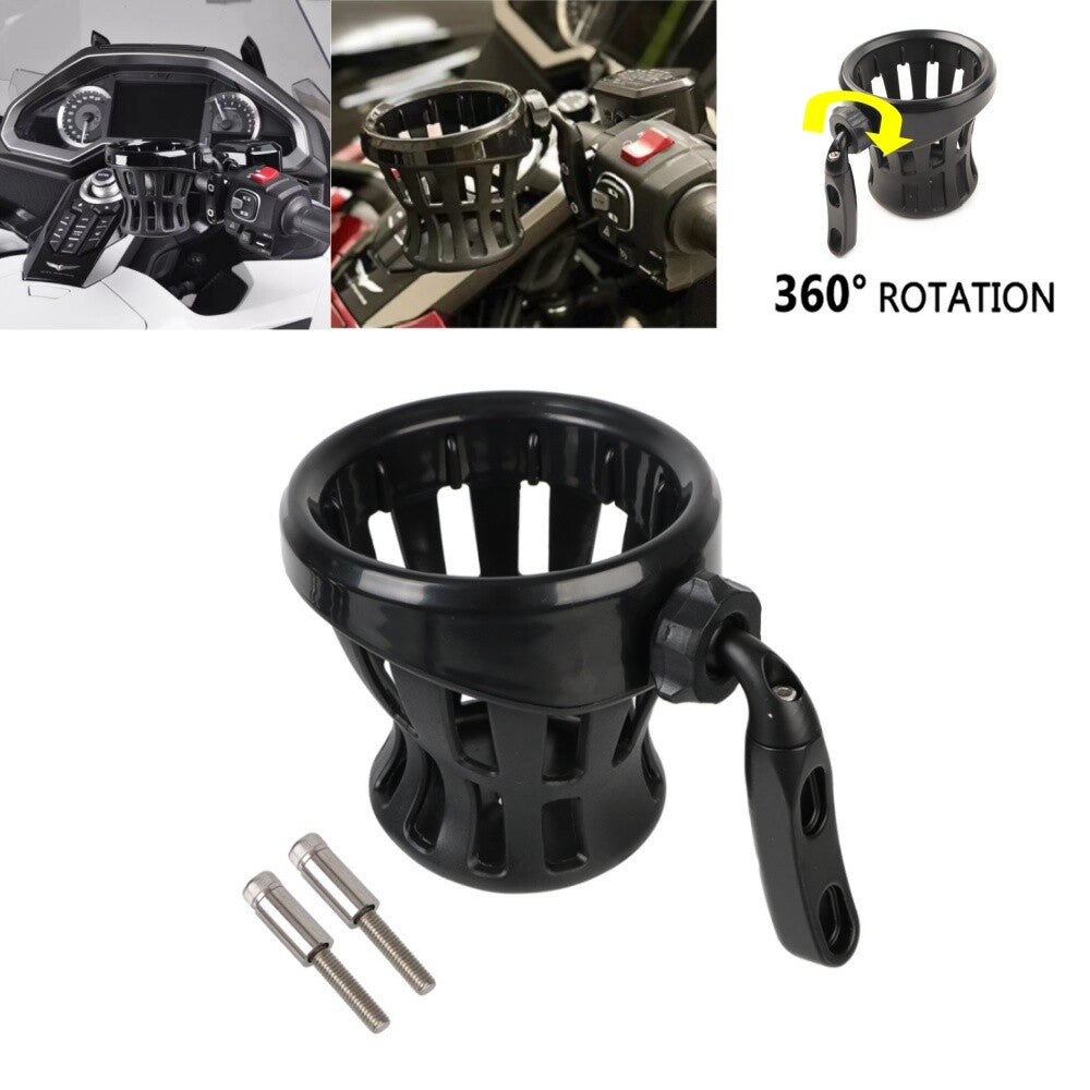 Motorcycle Handlebar Cup Holder Drink W/ Mesh Basket Mount for Honda Goldwing