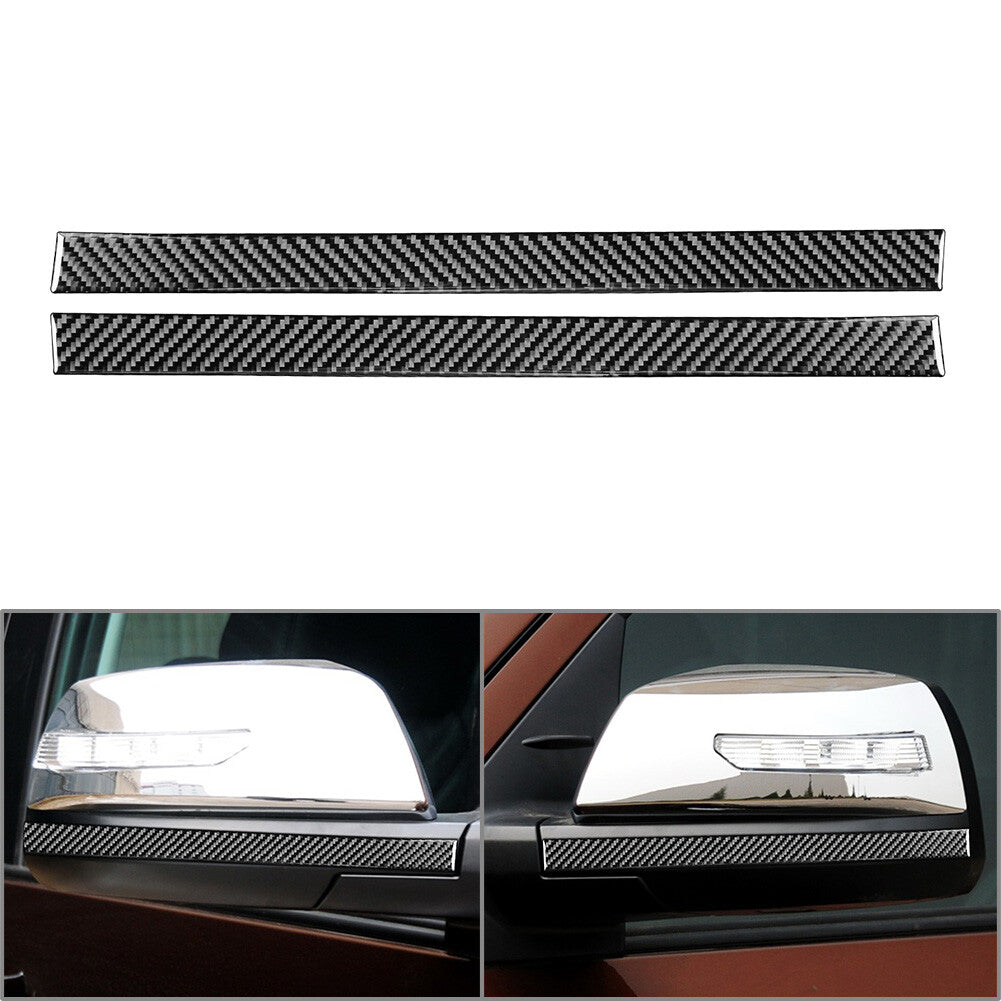 Carbon Fiber Rearview Mirror Anti-Scratch Strip Trim for Toyota Tundra 2014-2021