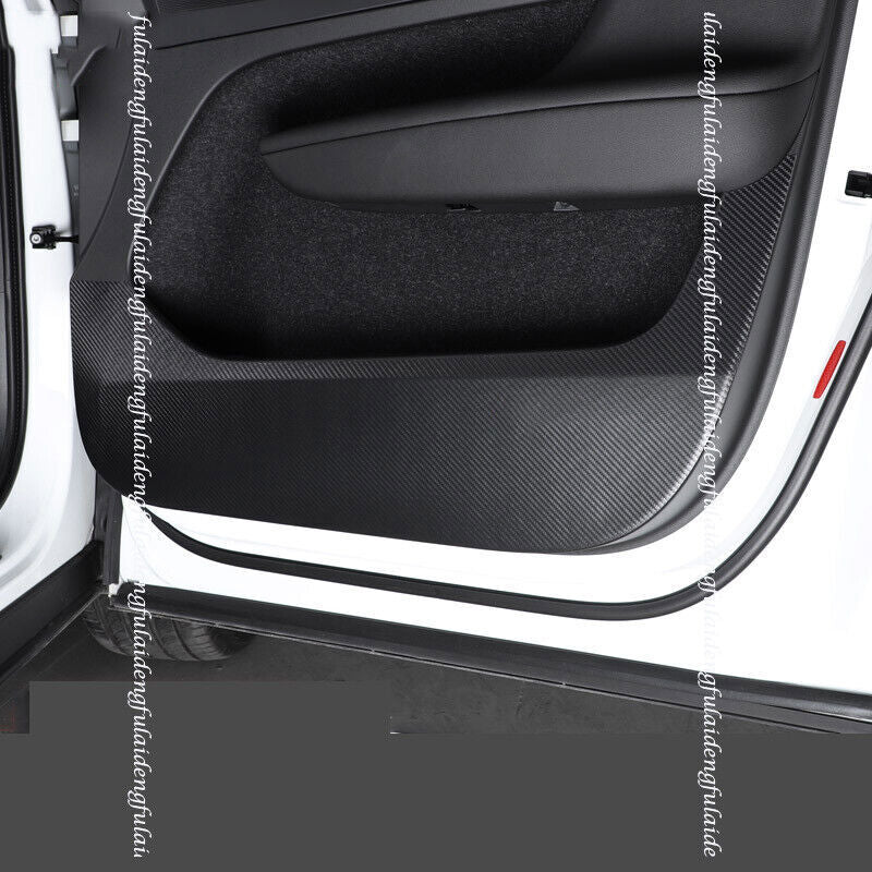 for Volvo XC40 2019-2024 Carbon fiber leather Door Anti Kick Pad Protective Trim