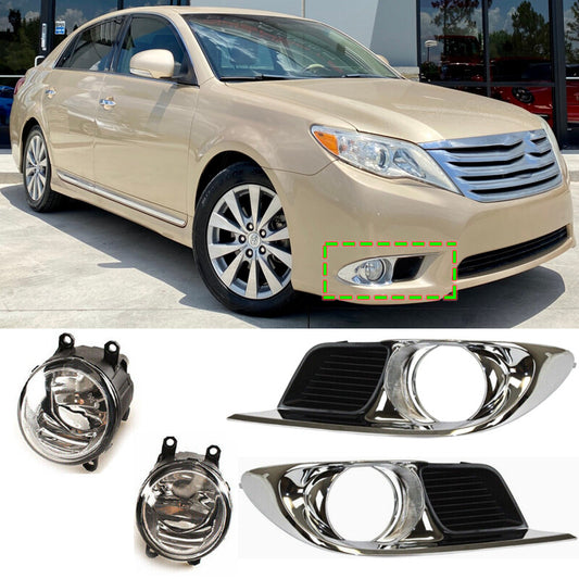 Pair Front Fog Light Lamp + Cover Grille for Toyota for Avalon 2011-2012 LeftRight