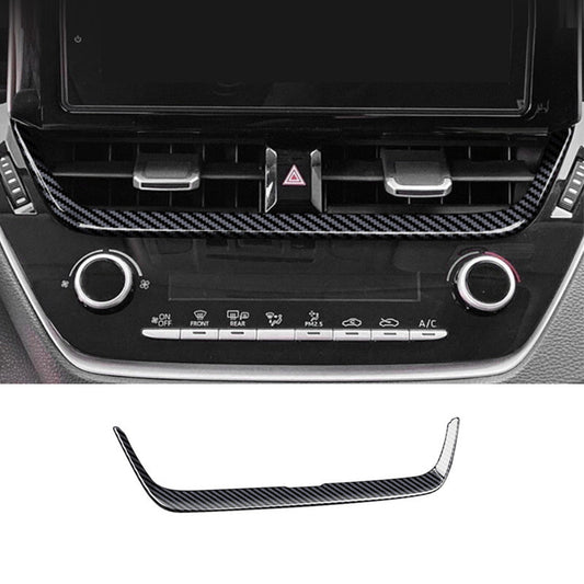 Carbon fiber trim for the center air vent of the dashboard on for Toyota for Corolla 2019-2024 vehicles.