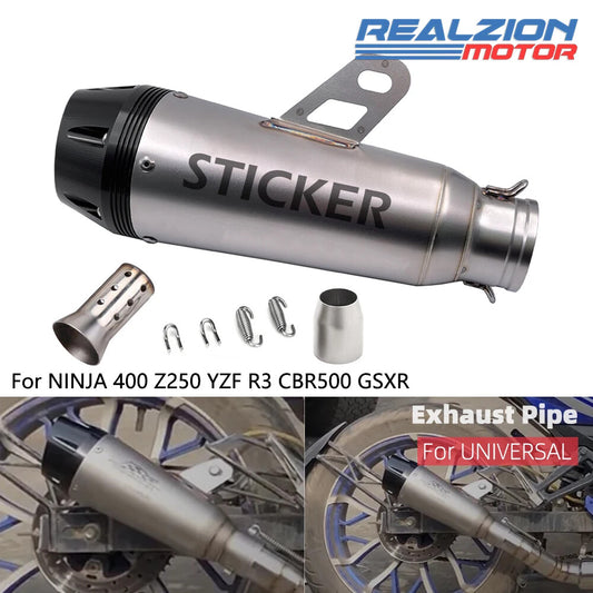 Exhaust Muffler Escape Link Pipe Tailpipe For 400 Z250 YZF R3 CBR500 GSXR