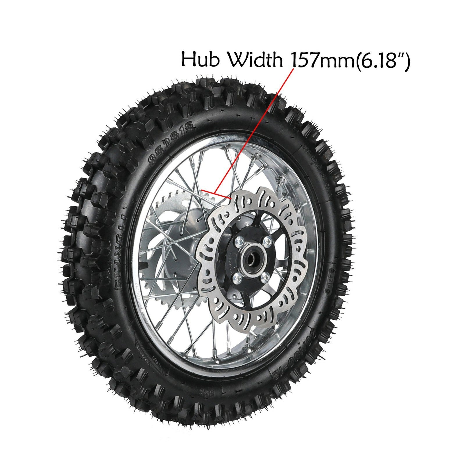 12-inch rear wheel, 80/100-12 tire, rim, sprocket, disc brake kit, pit-type bicycle CRF70 XR70