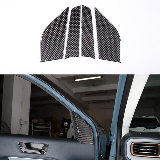 4PCS Real Carbon Fiber Car Door A-Pillar Indoor Trim for Ford Maverick 2022-23