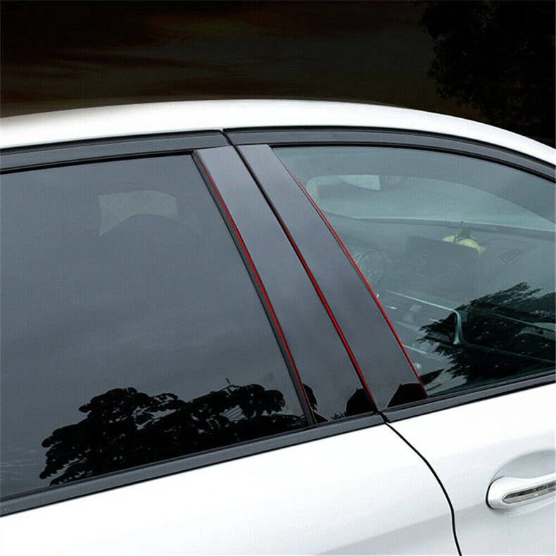 for Kia Forte Sedan 2014-18 6pc Black Pillar Posts Set Door Trim Piano Cover Kit