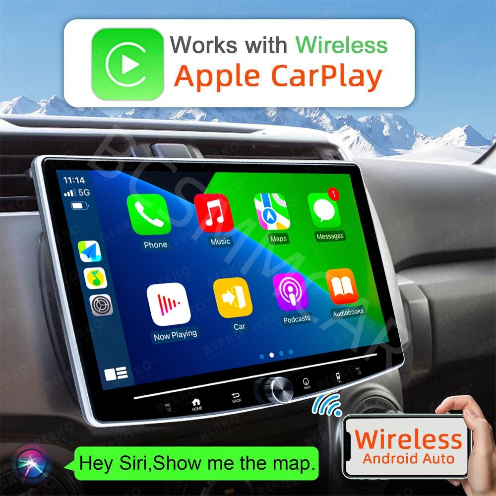 Carplay Adapter Wireless 10in Touch Screen Multimedia Player GPS Wifi Android 12