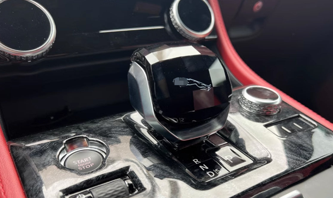 Console Gear Shift Knob Lever Replace Black Crystal Glas for Jaguar F-PACE 21-23