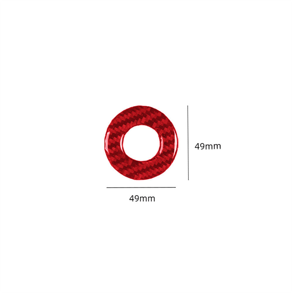 Red Carbon Fiber Ignition Switch Button Ring Cover For Toyot@ FJ Cruiser 2007-21