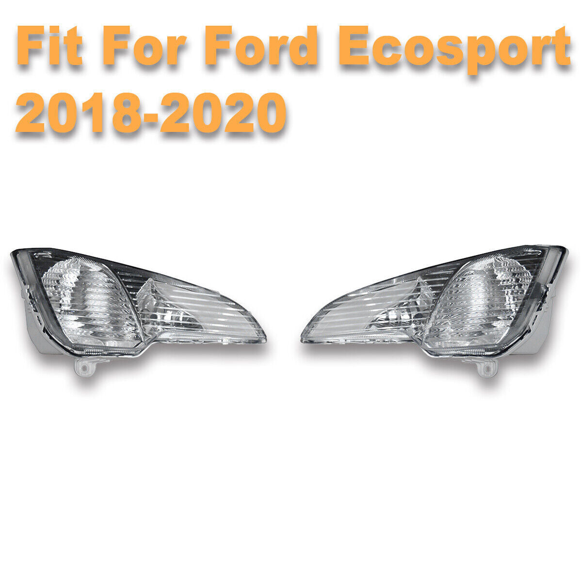 1Pair Clear Driving Lamps Bumper Fog Lights Fit for Ford Ecosport 2018-2020 2.0L