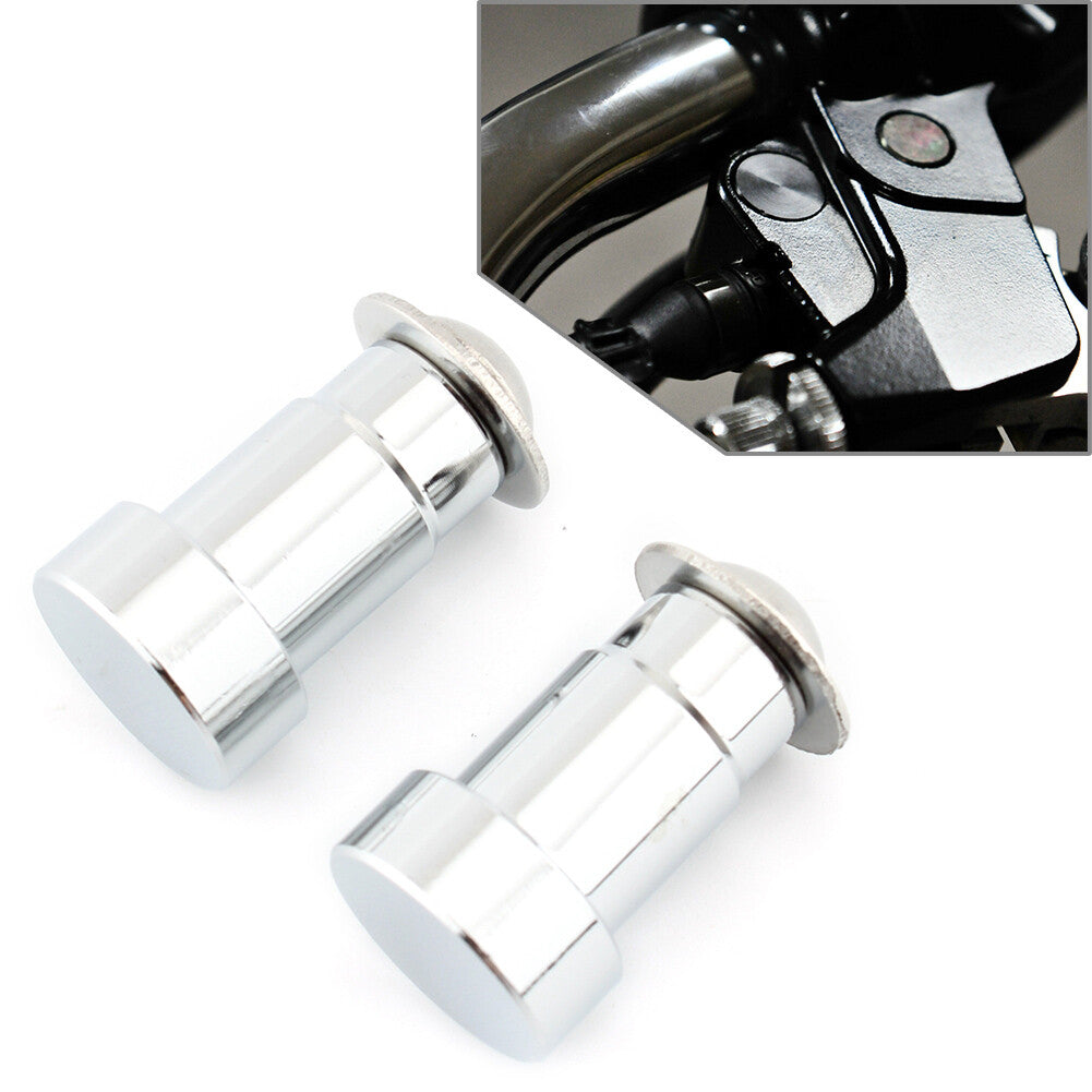 CNC Aluminum Motorcycle Mirror Hole Caps For Thruxton Silver