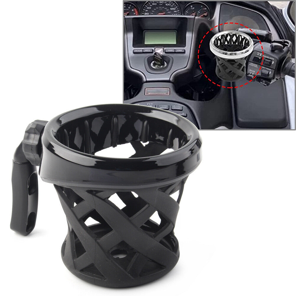 Universal for Harley Handlerbar Cup Holder Drink W/ Mesh Basket Mount Black