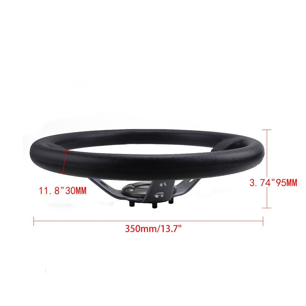 14INCH 350mm Drifting Deep Dish 6 Bolts Aluminum Steering Wheel+Horn Button
