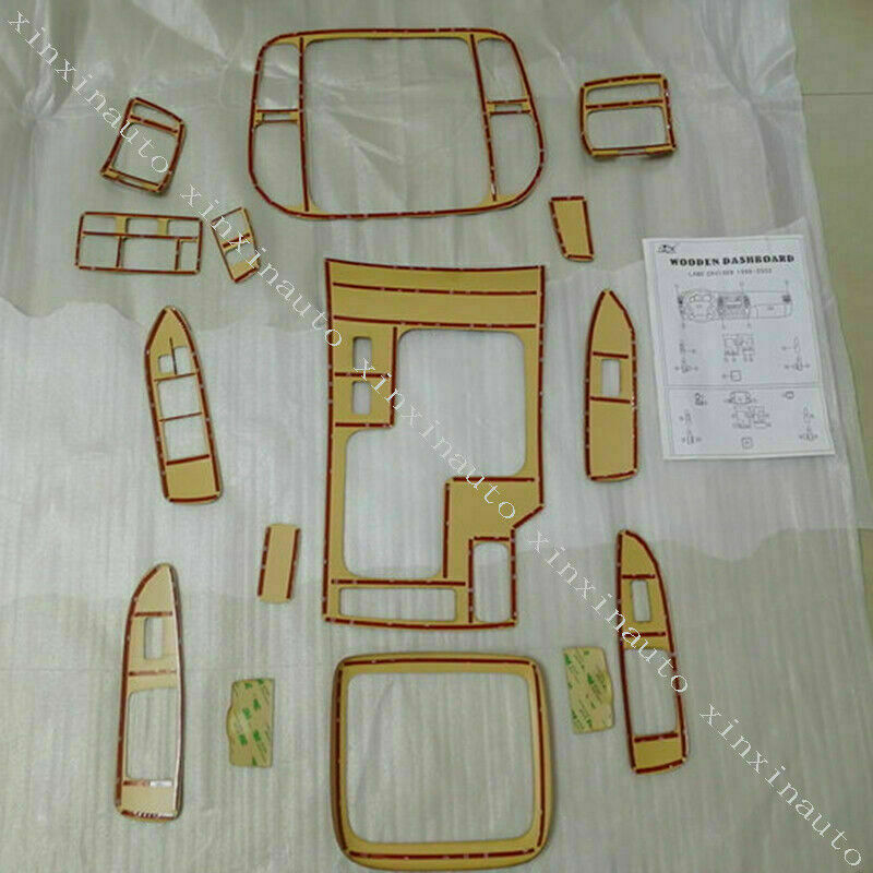 for Toyota for Land cruiser LC100 AT4500 4700 1998-2002 Wood Grain Dash Trim Kit 16X