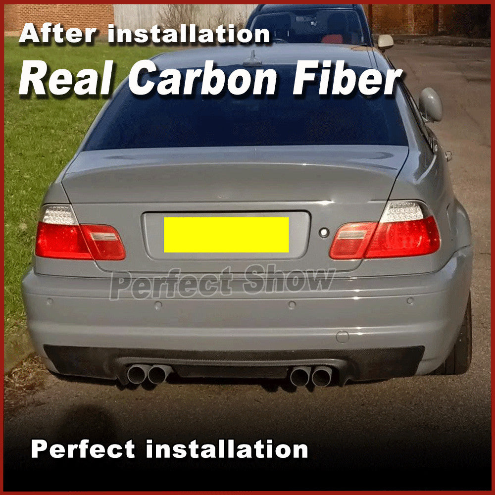 for BMW 3 Series E46 M3 2001-2007 Carbon Fiber Rear Bumper Diffuser Lower Lip