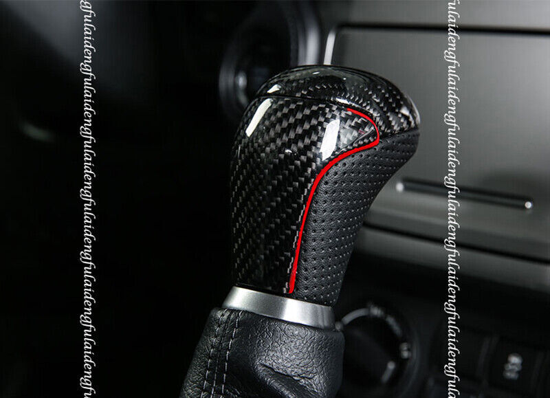 for Toyota Prado 18-21 Rear Carbon Fiber Gear Shift Knob Shifter Lever Handle 1x