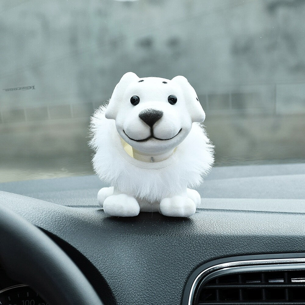 Shaking Head Dog Cool Puppy Dalmatians Car Dashboard Interior Decor White