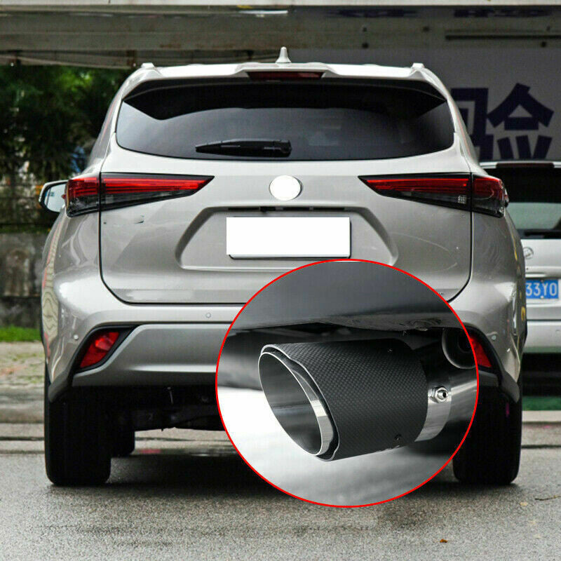 for Toyota Highlander 20-23 Carbon+Steel Exhaust Muffler Tail Pipe Tip Tailpipe