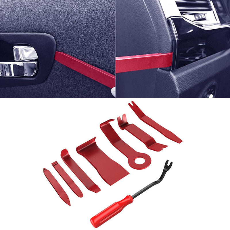 8Pcs Car Trim Removal Tool Kit Door Panel Fastener Auto Dashboard Tools Red
