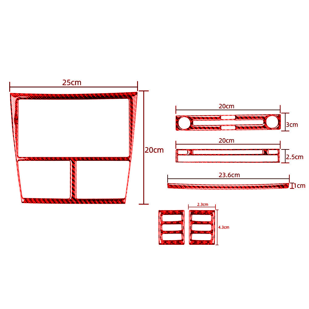 6Pcs Red Carbon Fiber Ccenter Console Trim for Subaru Forester 2009-2013 Type A