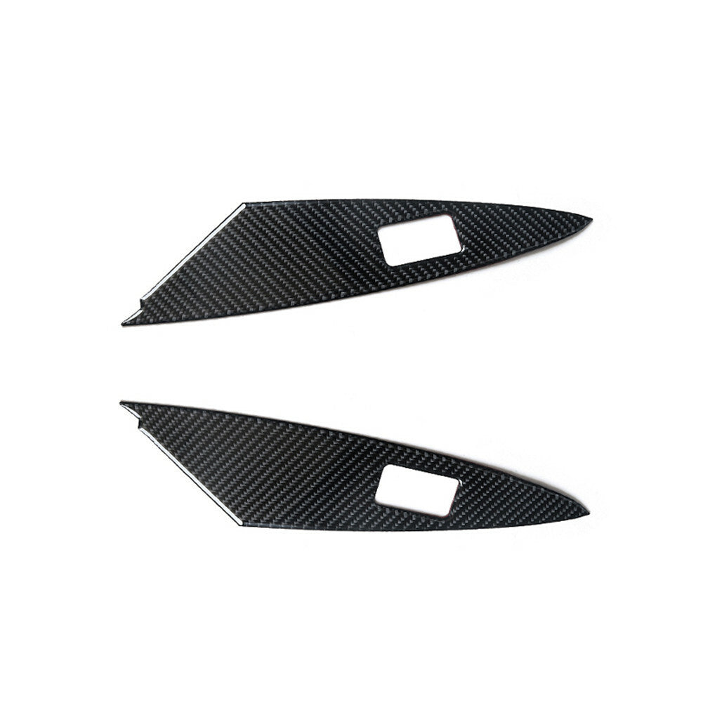 Carbon Fiber Rear Door Window Lift Panel Cover Trim for Toyota for Camry 2007-2011