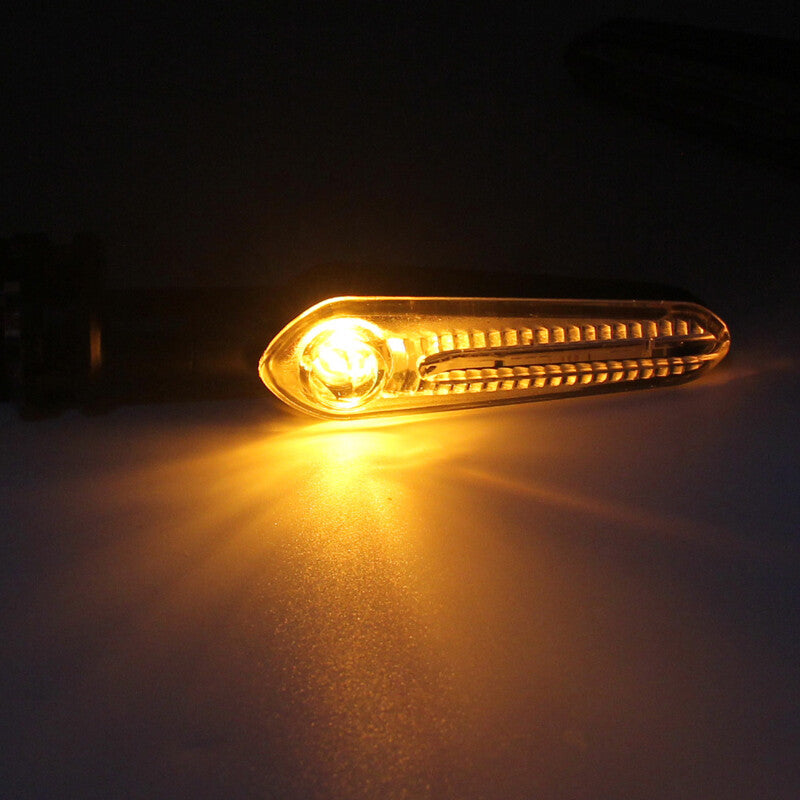 1 pair of 12-volt motorcycle/scooter turn signal indicator lights, amber color