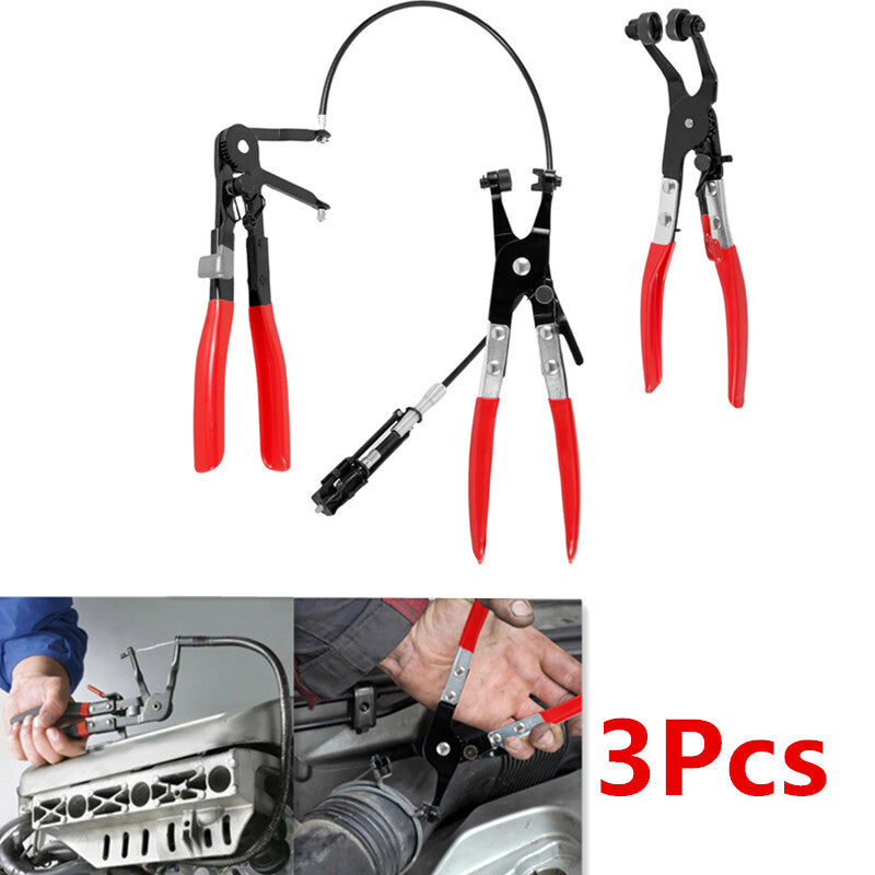 3Pcs Car Hose Clamp Pliers Long Reach Wire Spring Hose Clamp Pliers Remover Tool