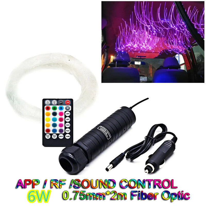 Car Room Star Lights LED Optic Star Ceiling App Fiber Lamp SMALL 6W RGBW kits