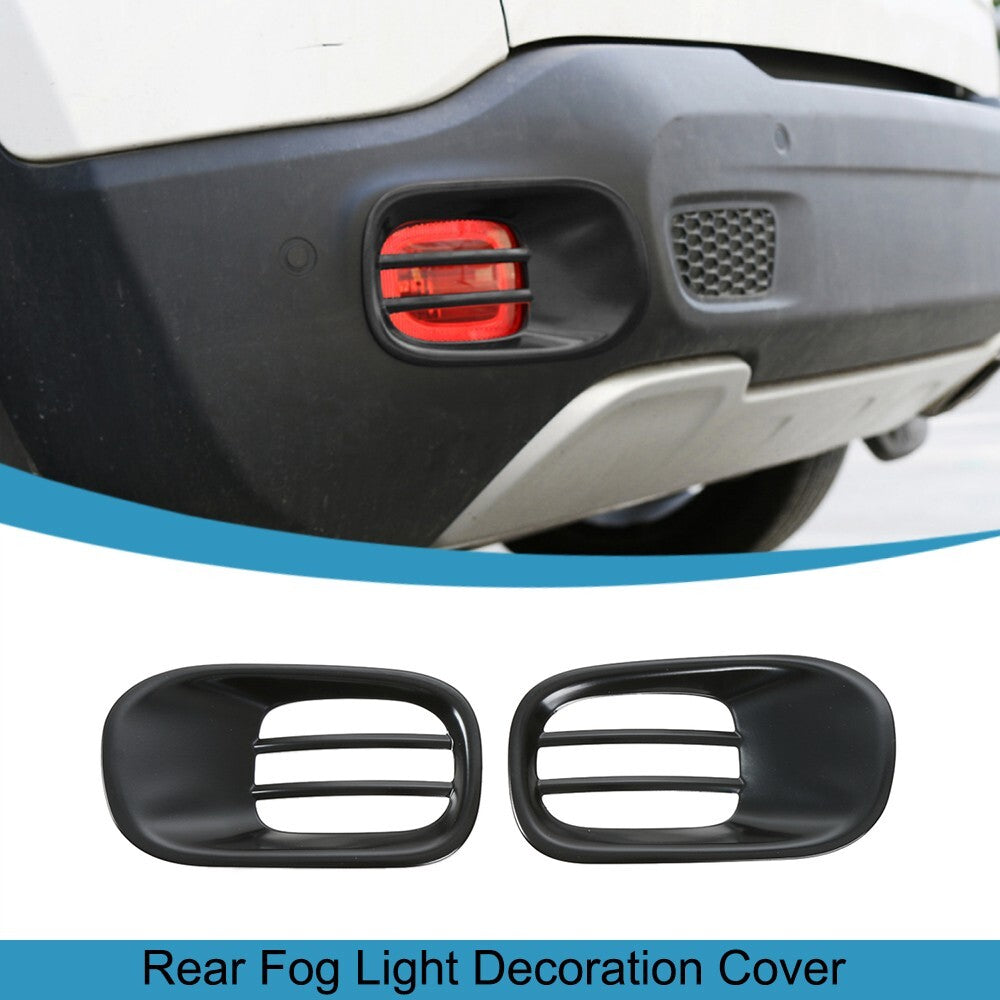 Black Iron Tail Rear Fog Light Lamp Cover Trim Bezel for Jeep Renegade 2016-2023
