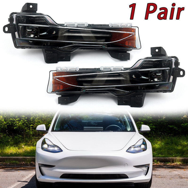 LHRH Fog Light Lamp Led DRL Up-Level Set For 2017-2023 for Tesla Model 3 Y