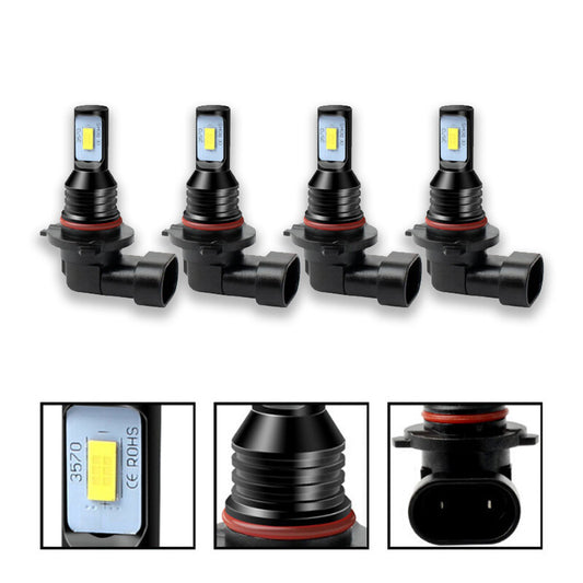 9005 9006 LED Headlights Kit Combo Bulbs 8000K High Low Beam Super White Bright