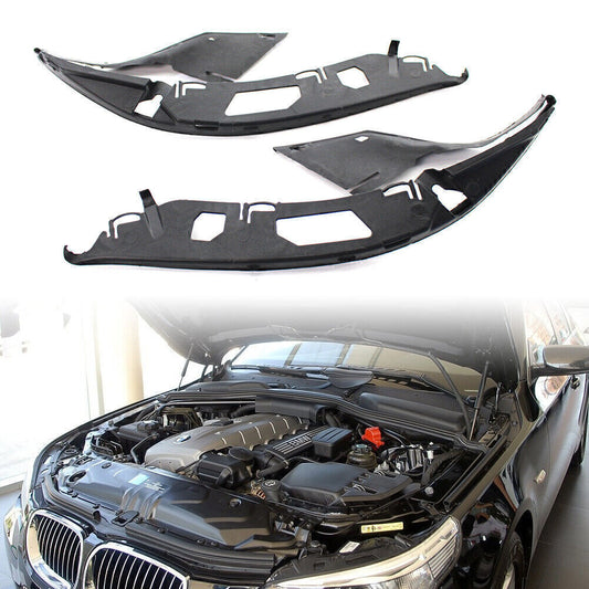 2x Upper Headlight Gaskets Left+Right Set Black for BMW 5 Series E60 525xi 528i