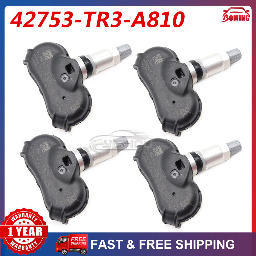 New Set of (4) TIRE PRESSURE SENSOR TPMS for Honda Odyssey for Civic 42753-TR3-A810