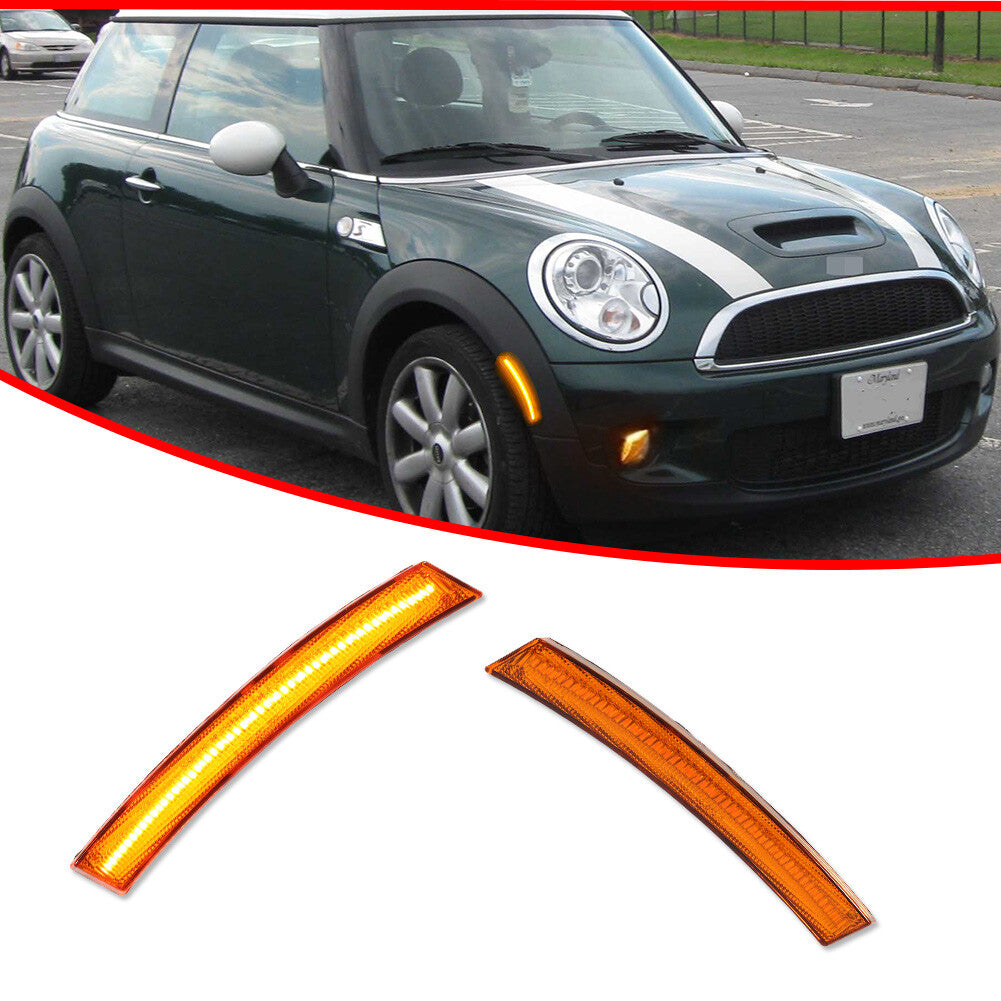 2-Pack Amber Yellow Front LED Side Marker Lights for Mini Cooper R50 R52 R53 02-08