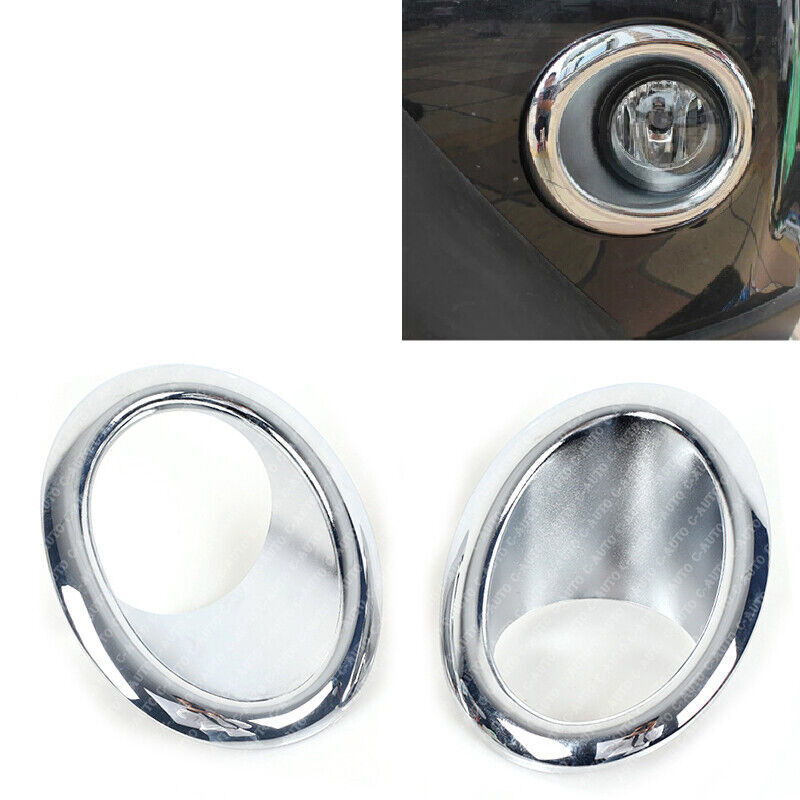 A pair of chrome front fog light bezel trims for the for NISSAN X-TRAIL T31 2011 2012