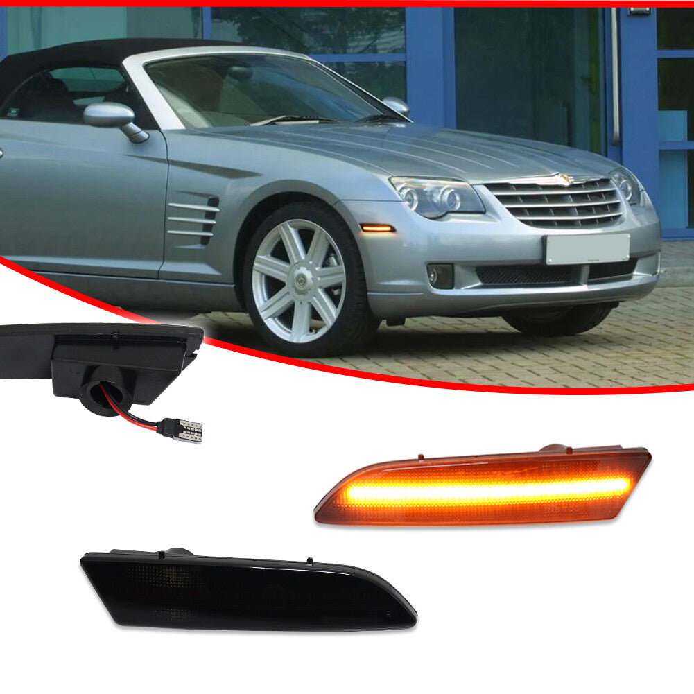 Full LED smoked front side marker lights for 2004-2008 for Chrysler Crossfire