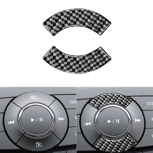 Carbon Fiber CD Control Button Cover Trim Sticker for Chevrolet for Cruze 2009-2015