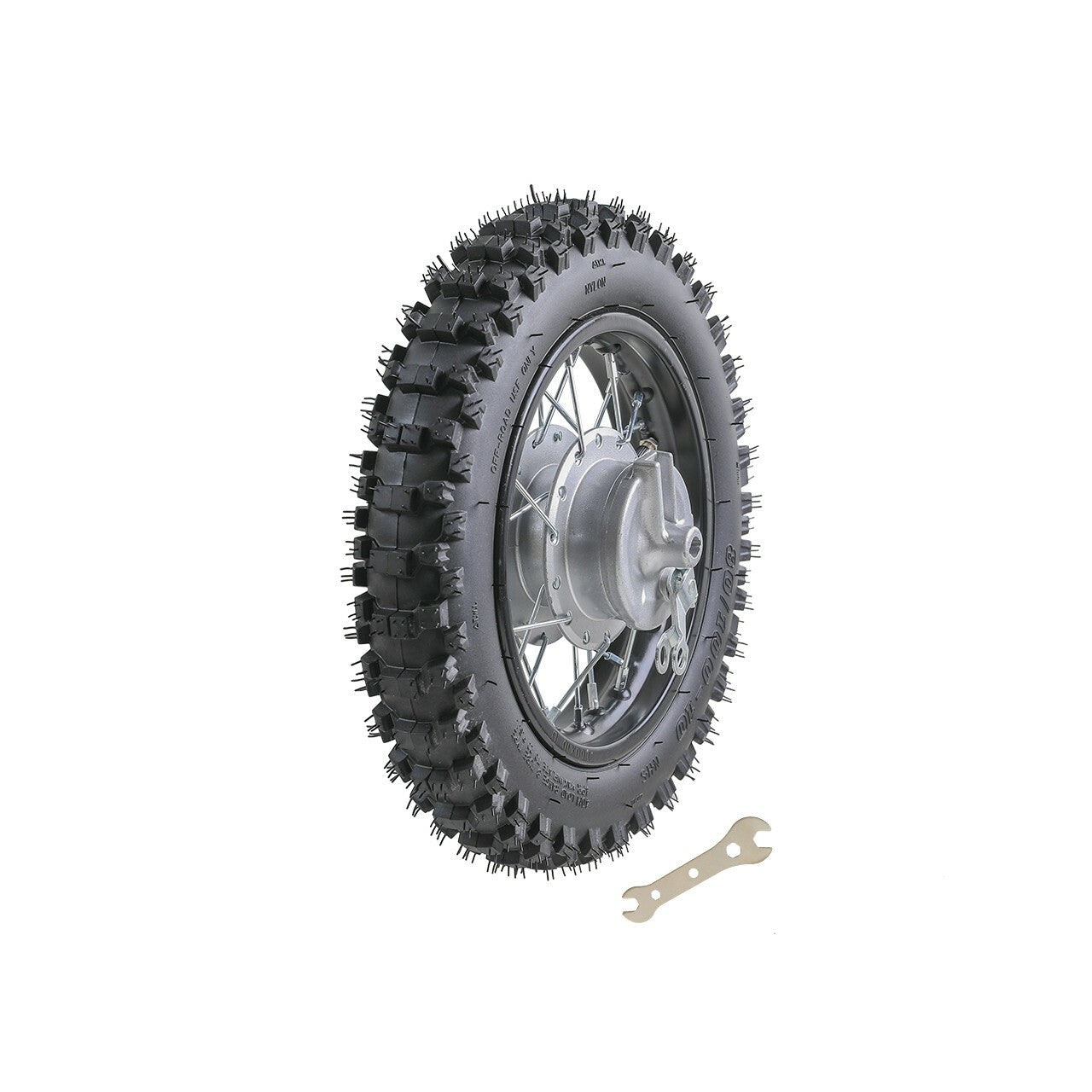 12-inch and 10-inch wheels, front 60/100-12, rear 80/100-10 tires, rims, dirt pits, bicycle CRF50 70