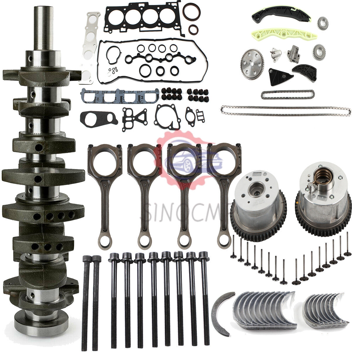 G4KC Engine Rebuild Kit w/ Gasket Set 20910-25B00A Crankshaft for Hyundai Sonata