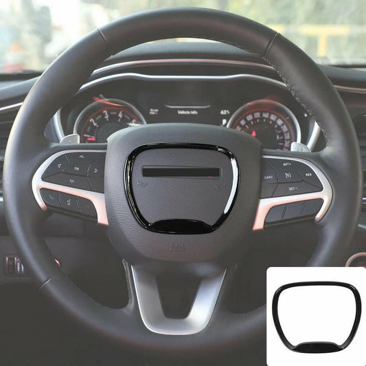 Black interior steering wheel cover trim for 2014-2024 for Dodge Durango Glossy