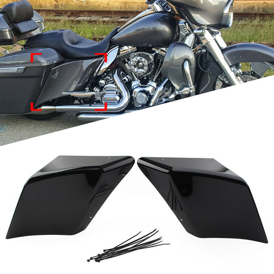 Stretched Extended Side Cover Fit for Harley Road Electra Glide 1989-2013 Vivid Blk